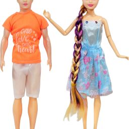 Couple Doll Set for Kids, Movable Cen (Man) and Full Foldable & Long Hair Doll-image-74