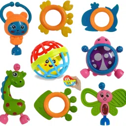 buddy colorful born baby rattel combo set of 8 toys for kid-1