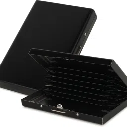Long-Lasting RFID Blocking Matte Black Credit/Debit Metal 8 Card Holder-11