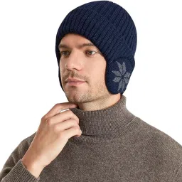 winter cap for men woolen with Earflap soft warm Knitted fabric double layers Woven Beanie-picture-20