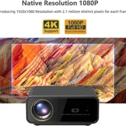 JVDN 1080P Projector with Netflix, YouTube, Prime Video | Android 9.0 | (1000 lm) Portable Projector image 3