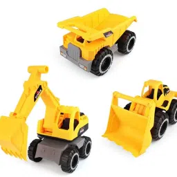 3 in 1 Unbreakable Super Builder Complete Set Dumper Excavator Bulldozer Construction Toy for Kids Push and Go Construction Toys for 3+ Year Kids Boys-17