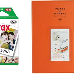 FUJIFILM Instax Mini 10X1 Sheets Instant Film with 128-sheet Orangealbum for mini Film Roll-86