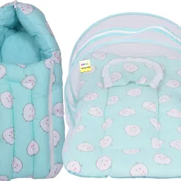 New Born Baby Mosquito Net Bed with Cushioned Pillow and Sleeping Bag-picture-21