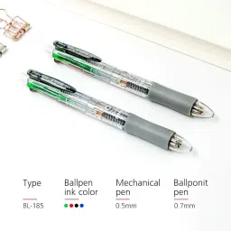 apcatio 1 PCS Grip 4+1, 4 Colors 0.7 mm Multi Pen and 0.5 mm Pencil With Eraser In Cap Multi-function Pen image 4