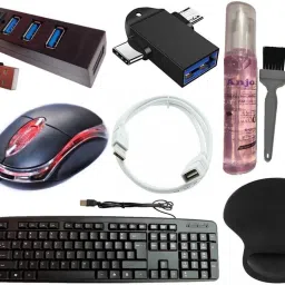 ANJO USB Keyboard-LED Mouse-Wrist Pad-2.0Hub-Gel3in1-LED-1.5m Ext. Cable-OTG C&M 2in1 Combo Set-12