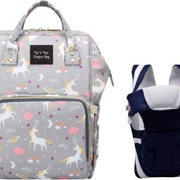 Premium Baby Diaper Bag for Mother + Blue Baby Carrier Diaper Bag-image-105