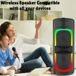 FRONY Bluetooth (PORTABLE WIRELESS PARTY SPEAKER) With Karaoke Mic and RGB LightsB137 40 W Bluetooth Tower Speaker image 4