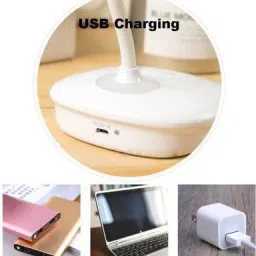 ziggy Flexible USB Led Desk Lamps/Table Lamp Study Reading Lamp USB Rechargeable Led Touch Led Lamp - White Table Lamp image 2