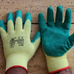 Cotton Safety Cut Resistant Hand Gloves Latex Safety Gloves Latex, Rubber Safety Gloves-image-84