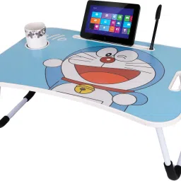Doraemon Cartoon Kids Foldable Table For Study & Work, Best for Work Home Wood Portable Laptop Table-13