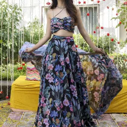 Printed Semi Stitched Lehenga Choli-image-4