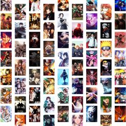 Pack of 63 Anime Aesthetic Wall Collage Kit Posters For Bedroom, Living room, Office, Wall Decor (Size : 4 x 6 Inches) Photographic Paper-19