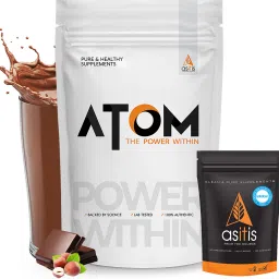 ATOM Whey Protein Choco Hazel Fusion 1kg+ AS-IT-IS Creatine 100g (Combo Pack) Whey Protein-image-12