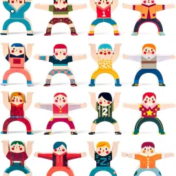 Wooden Montessori ActivityToys|Stacking and Balancing Human Tower|Acrobat circus-20