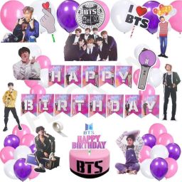 BTS Theme Birthday Decoration for Girls Bangtan Boys Birthday Decoration Girls-3