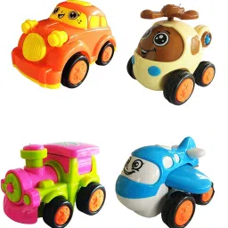 Set of 4 Unbreakable Friction Powered Toys for Kids with Realistic Movements (Car Plane Helicopter Engine)-11