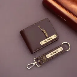 Men Casual, Formal, Evening/Party, Formal, Trendy Brown Artificial Leather, Genuine Leather Wallet-image-6