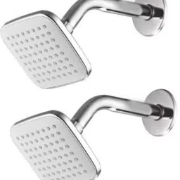 BATHBLISS - 4X4 Swiss White ABS High Pressure Shower Head With 9" Arm Shower Complete Set - 2 Set Shower Head-image-18