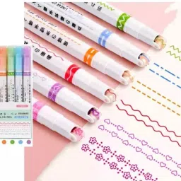 Linear curve pen for kids for drawing, doodling and stamping Roller Ball Pen-4