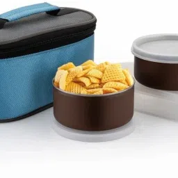 Executive Lunch Tiffin, 2 Round Containers, 280ml Each, 1 Oval Container 3 Containers Lunch Box-1