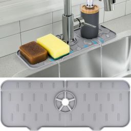 Silicone Sink Drainer Pad Faucet Catcher Tray Kitchen Faucet Sink Hair Wash Basin-image-59