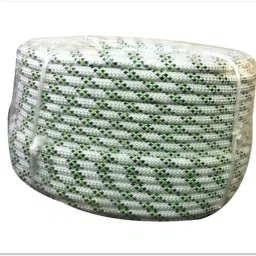 Kernmantle Static Braided Rope for industrial and adventure use White and Green-image-2
