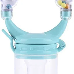 Nibbler, Soother for Babies | Pacifier for New Born Baby with Rattle Handle | Silicone Fruit and Juice Feeder Kids Nipple Pacifier for Fruit Vegetable BPA Free (Blue) Soother-21