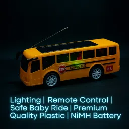 Premium 10.5 Inch RC Toy Bus with Light | School Bus Toy for Kids-image-59