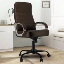 ROLEX orthopeadic Leather Boss Revolving office Chair with 1yrs parts repl. wty Leather Office Adjustable Arm Chair-image-6