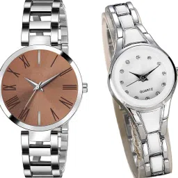 analogue wrist watches for men watches gift | gift for men | latest watches Analog Watch - For Men AK Silver Brown Piyush & Elegant Silver White Piyush-image-88