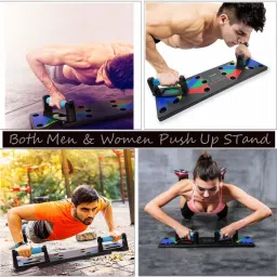 brpearl Push Up Board - Complete Push Up Training System Color-Coded Push-up Bracket Board Portable for Home Fitness Training with toning tube with D Handle for Exercise Workout Resistance Tube Fitness Accessory Kit Kit image 4