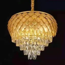crystal Gold polish metal 400mm Pineapple chandelier hanging ceiling jhoomer Chandelier Ceiling Lamp-1