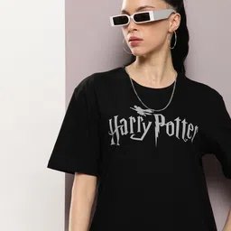 Kook N Keech Harry Potter Women Typography Printed Oversized T-shirt-image-19