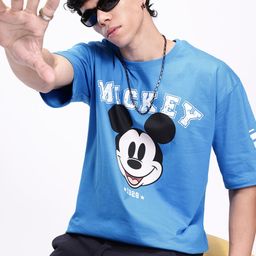 Kook N Keech Disney Mickey Mouse Printed Pure Cotton Oversized T-shirt-image-51