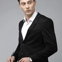 Van Heusen Men Textured Slim Fit Single-Breasted Formal Blazer-picture-33