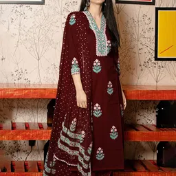 Anni Designer Women Floral Printed Regular Kurta with Palazzos & With Dupatta-picture-55