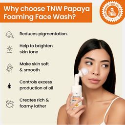 TNW the natural wash Papaya Foaming Face Wash with Witch Hazel & Lactic Acid - 100 ml image 5