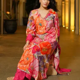 Anni Designer Floral Printed Regular A-Line Kurta with Palazzos & Dupatta image 5