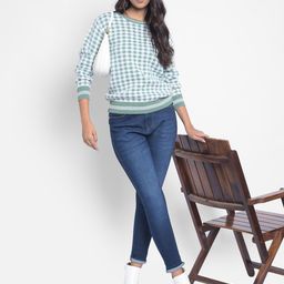 Crimsoune Club Checked Round Neck Pullover-picture-1