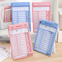 Kunya Portable Self-Discipline Chores Chart Daily Checklist Board With 15 Pcs Blank Paper Sliding Morning Routine Chart | Planning Boards Reminder Chart for Home School Office image 3