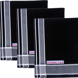 GOWRI TEX Black Dhoti 3 Men Dhoti-image-17