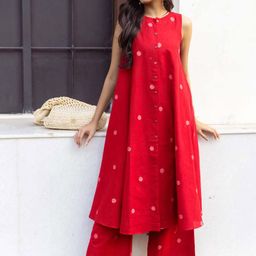 Anni Designer Geometric Printed Anarkali Kurta with Palazzos-image-14