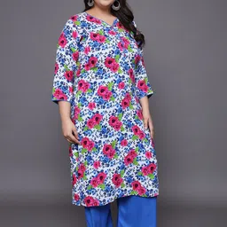 Tissu Plus Size Floral Printed Kurta & Palazzo-image-2