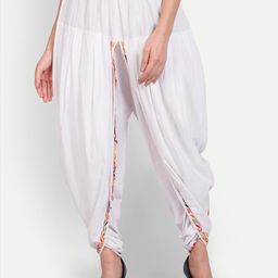 Indiankala4u Women Ethnic Motifs Embroidered Chikankari Cotton Dhoti Pants-picture-52