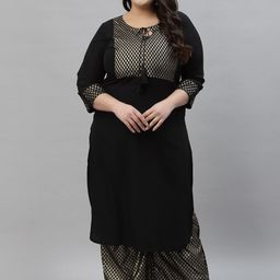 Sztori Ethnic Motifs Yoke Design Kurta with Palazzos-20
