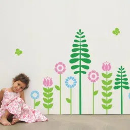 print mantras S Little Pine Tree And Flowers Wall Sticker-picture-34