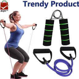 Handles Toning Tube & Hand Grip For Exercise with Comfort Men & Women Fitness Accessory Kit Kit-image-49