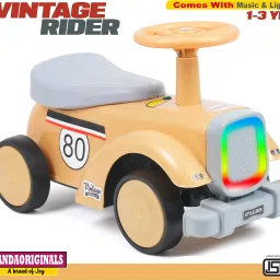 Vintage Kids car music and lights, 1 to 3 years, kids toy car ride on Car Non Battery Operated Ride On-image-64