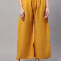 Men Flared Yellow Viscose Rayon Trousers-image-13